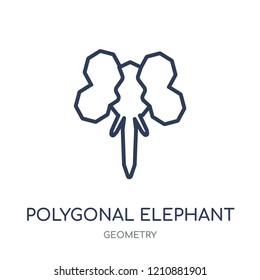 Polygonal elephant icon. Polygonal elephant linear symbol design from Geometry collection. Simple outline element vector illustration on white background.