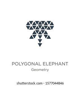 Polygonal elephant icon. Thin linear polygonal elephant outline icon isolated on white background from geometry collection. Line vector sign, symbol for web and mobile