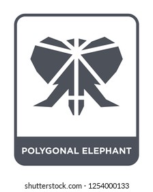 polygonal elephant icon vector on white background, polygonal elephant trendy filled icons from Geometry collection, polygonal elephant simple element illustration
