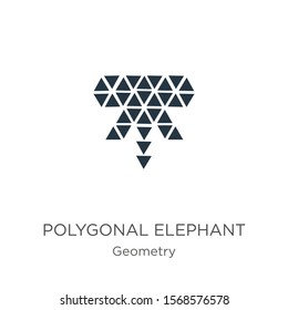 Polygonal elephant icon vector. Trendy flat polygonal elephant icon from geometry collection isolated on white background. Vector illustration can be used for web and mobile graphic design, logo, 