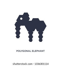 polygonal elephant isolated icon. Simple element illustration from geometry concept. polygonal elephant editable logo symbol design on white background. Can be use for web and mobile.
