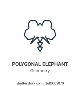 Polygonal elephant outline vector icon. Thin line black polygonal elephant icon, flat vector simple element illustration from editable geometry concept isolated stroke on white background