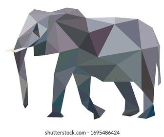 Polygonal elephant. Save earth, Africa. Elephant Triangle Geometric Illustration. Vector animal.