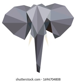 Polygonaler Elefant. Rettet die Erde, Afrika. Elefante dreieckige geometrische Illustration. Vektorillustration Tier. Logo-Elefant