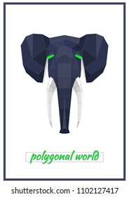Polygonal Elephant. Vector Illustration.