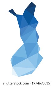 Polygonal Finland vector world map on white background. Vector illustration. 