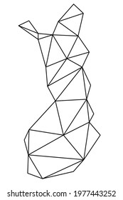 Polygonal Finland vector world map on white background. Vector illustration. 