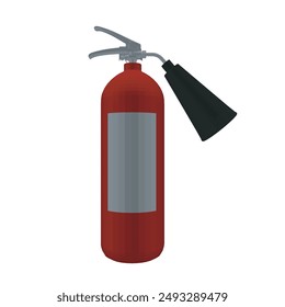 Polygonal Fire Extinguisher red Icon Vector Design on White Background. Poly icon isolated on white. Fire protection, safety. 3D.