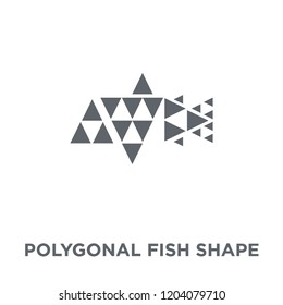 Polygonal fish shape of small triangles icon. Polygonal fish shape of small triangles design concept from Geometry collection. Simple element vector illustration on white background.