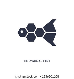 polygonal fish shape of small triangles icon on white background. Simple element illustration from geometry concept.