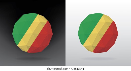 Polygonal Flag - Congo Republic of the Congo