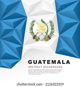 Polygonal flag of Guatemala. Vector illustration. Abstract background in the form of colorful blue and white stripes of the Guatemalan flag.