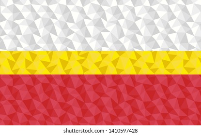 Polygonal flag of Lesser Poland Voivodeship in low poly style vector illustration 
