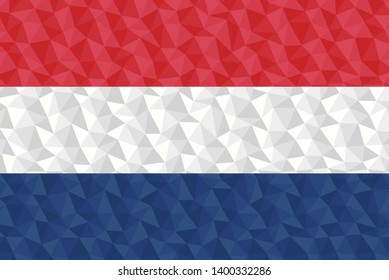 Polygonal flag of Netherlands national symbol background low poly style vector illustration eps
