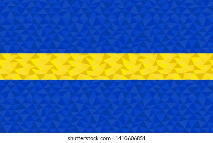 Polygonal flag of Silesian Voivodeship, Poland in low poly style vector illustration 

