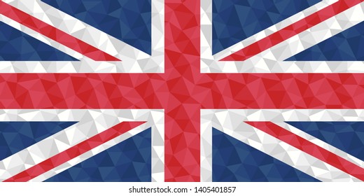  Polygonal flag of United Kingdom national symbol background low poly style vector illustration eps
