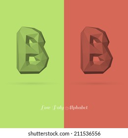 Polygonal Flat Alphabet Letter B - Vector Illustration - Can be Used for Caption or Title