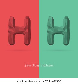 Polygonal Flat Alphabet Letter H - Vector Illustration - Can be Used for Caption or Title