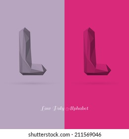 Polygonal Flat Alphabet Letter L - Vector Illustration - Can be Used for Caption or Title