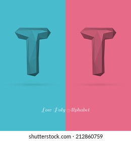 Polygonal Flat Alphabet Letter T - Vector Illustration - Can be Used for Caption or Title