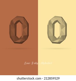 Polygonal Flat Alphabet Number 0 - Vector Illustration - Can be Used for Caption or Title
