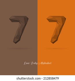 Polygonal Flat Alphabet Number 7 - Vector Illustration - Can be Used for Caption or Title