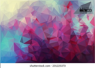 Polygonal flower geometric background in color abstract vector.  geometric background with color flower in geometric abstract style.