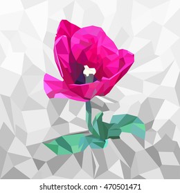 Polygonal flower tulip