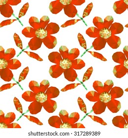 Polygonal Flowers Seamless Pattern