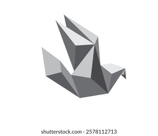 polygonal flying dove logo mascot vector on white background