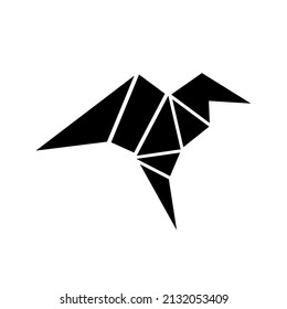 Polygonal Flying hummingbirds vector. Colibri corporate logo