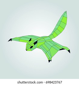 Polygonal Flying Squirrel. Geometric And Triangle Squirrel