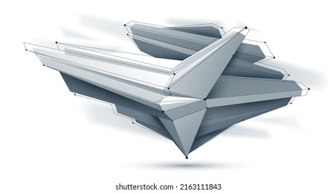 Polygonal form vector abstract design, modern futuristic shape AI neural network concept, dynamic technology abstraction theme, geometric art.