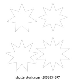 Polygonal forms icon. Geometric figure. Line art. School education. Basic math element. Vector illustration. Stock image. EPS 10.