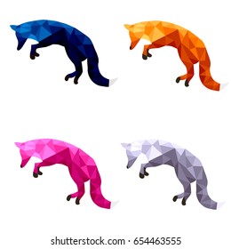 polygonal fox nature art