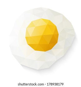 Polygonal fried eggs. Vector illustration