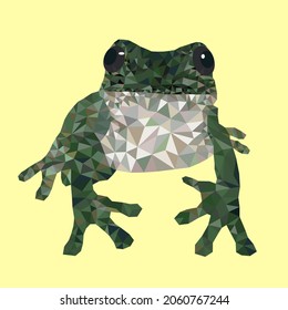 Polygonal frog on yelow background