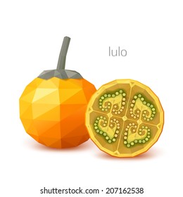 Polygonal fruit - lulo. Vector illustration