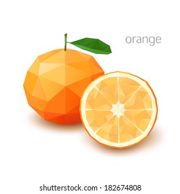 Polygonal Fruit - Orange. Vector Illustration