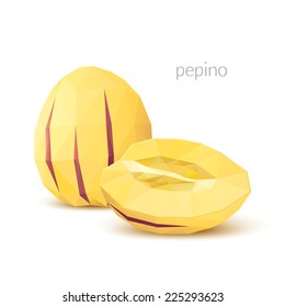 Polygonal fruit - pepino. Vector illustration