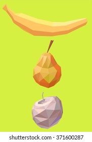 Polygonal fruit. Vector illustration, polygonal design.