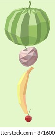 Polygonal fruit. Vector illustration, polygonal design.