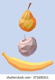 Polygonal fruit. Vector illustration, polygonal design.