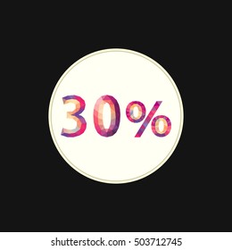 polygonal full color 30 thirty percent for stocks and discounts
