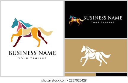 polygonal full color horse logo