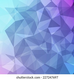 polygonal geometric abstract background of blue and violet color cold tone vector