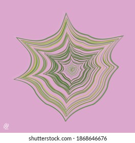 Polygonal geometric abstract vector object. Computer modeling for math or chemistry. Transparent colored parts surface structure overlapping under wire frame shape. Isolated futuristic symbol.