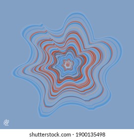 Polygonal geometric abstract vector object. Computer modeling for math or chemistry. Transparent colored parts surface structure overlapping under wire frame shape. Isolated futuristic symbol.