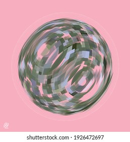 Polygonal geometric abstract vector object. Computer modeling for math or chemistry. Transparent colored parts surface structure overlapping under wire frame shape. Isolated futuristic symbol.