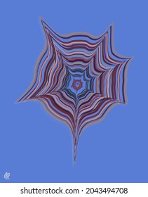 Polygonal geometric abstract vector object. Computer modeling for math or chemistry. Transparent colored parts surface structure overlapping under wire frame shape. Isolated futuristic symbol.
